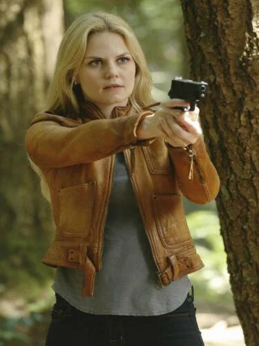 Once upon a time Emma Swan Season 4 Brown Leather Jacket Trench Coat Raincoat Waterproof Jacket