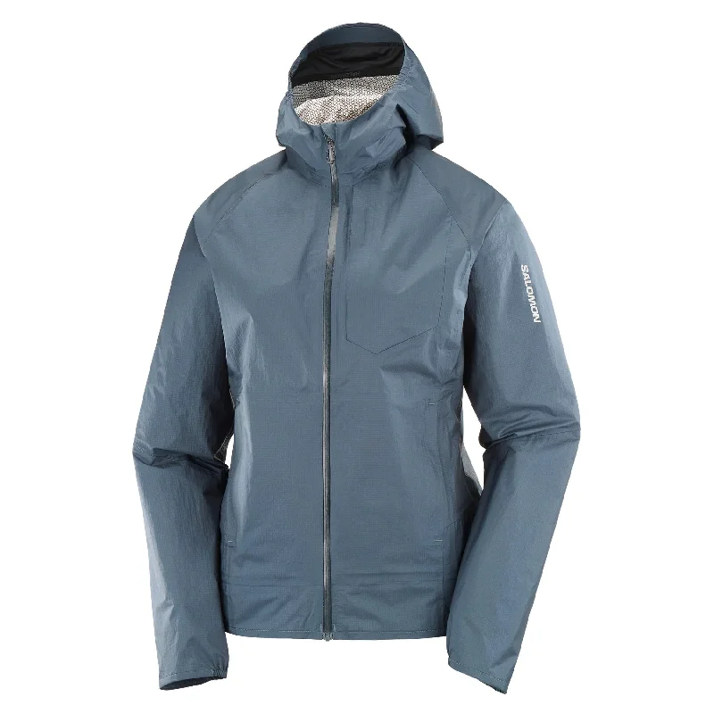 Salomon Bonatti Waterproof Jacket | Midnight Navy | Womens Wool Jacket Cashmere Jacket Tweed Jacket