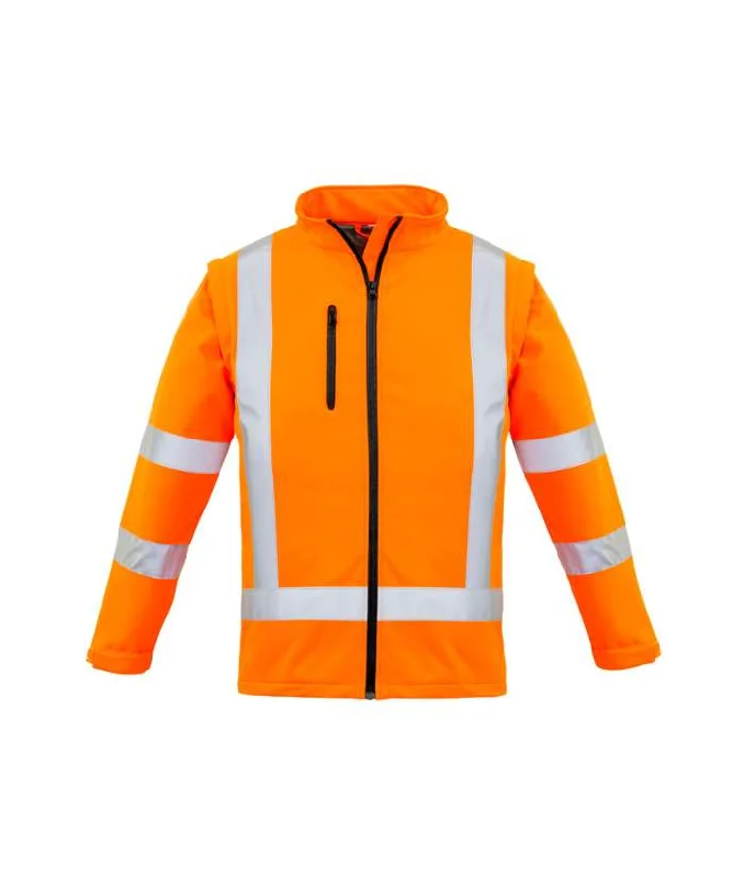 Womens Hi Vis, NSW Rail X Back Softshell 2 in 1 Jacket Denim Fabric Leather Fabric Suede Fabric