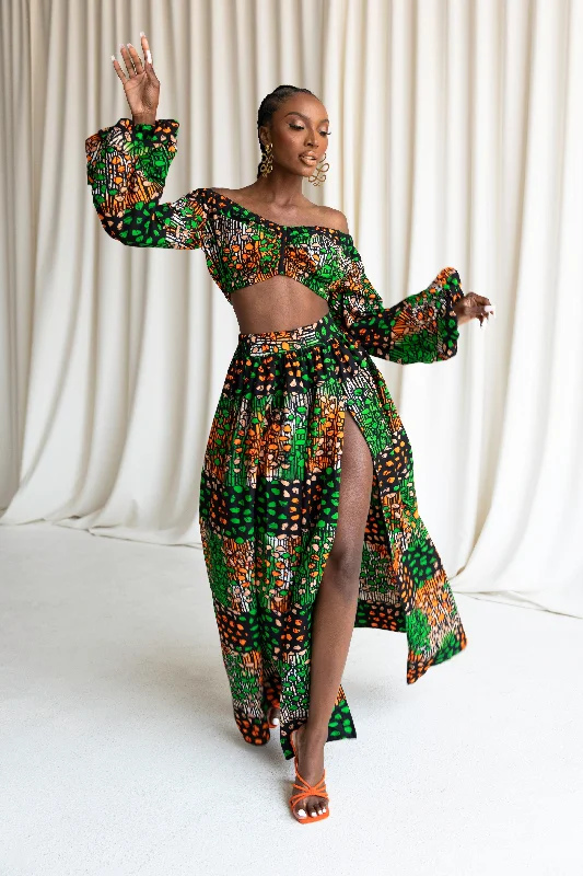 BUSAYO African Print Maxi Skirt lace skirt intricate