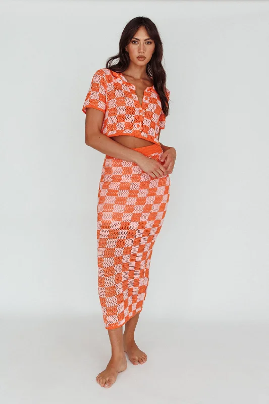 Byron Bay Crochet Maxi Skirt Sunset leather skirt bold