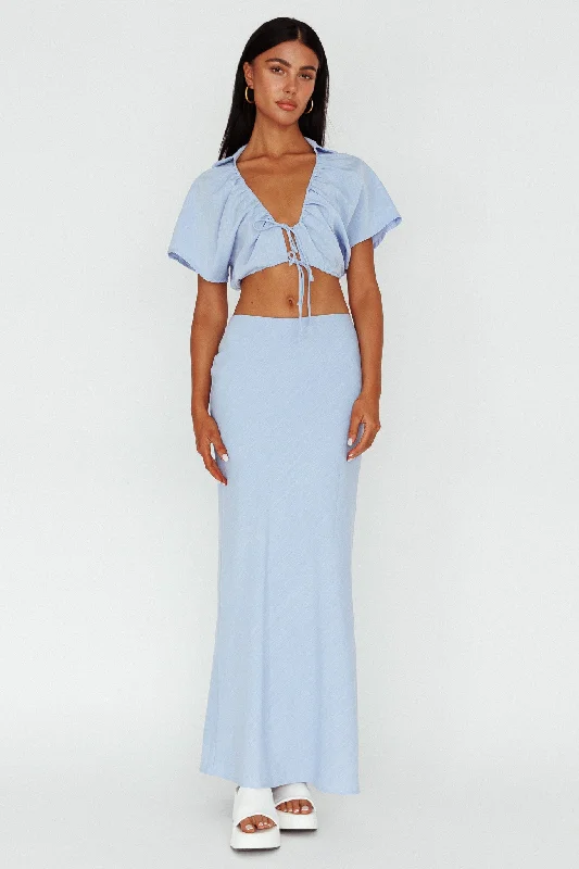 Coast To Coast Maxi Skirt Blue denim skirt durable