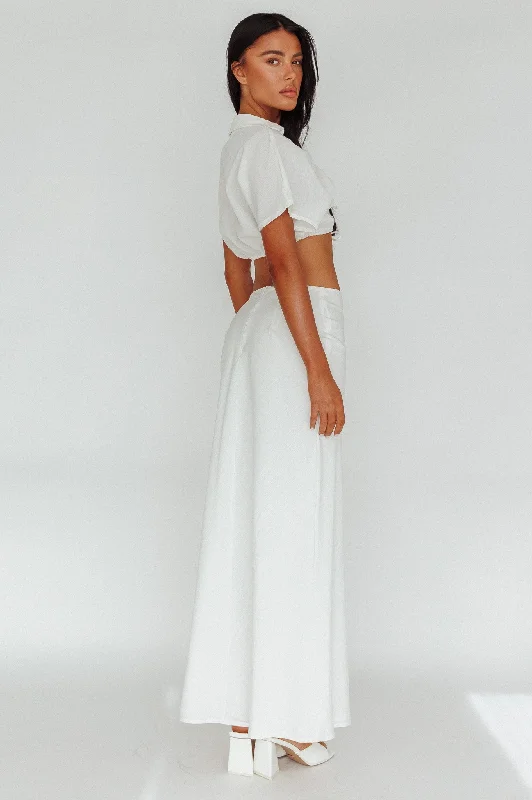 Coast To Coast Maxi Skirt White slim fit skirt