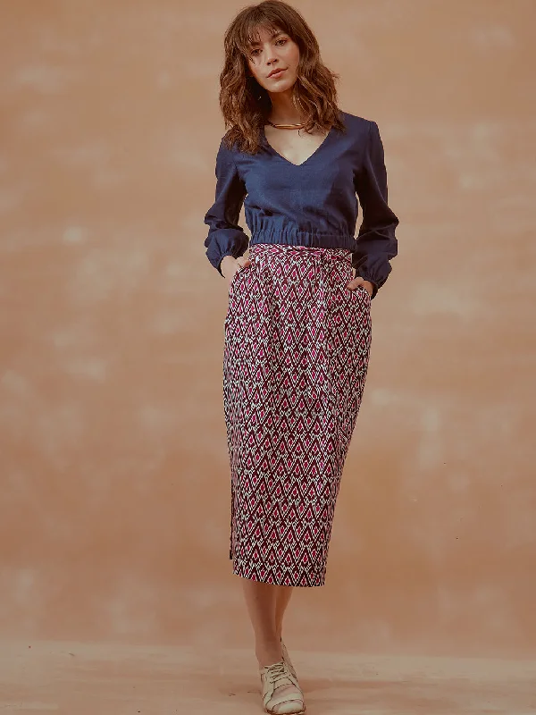 SARA SKIRT silk skirt smooth