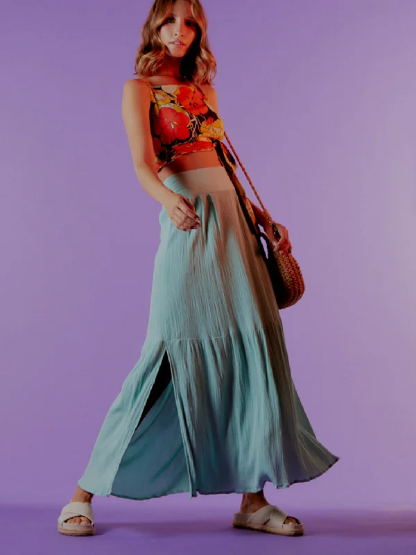 FLOW SKIRT silk skirt lustrous