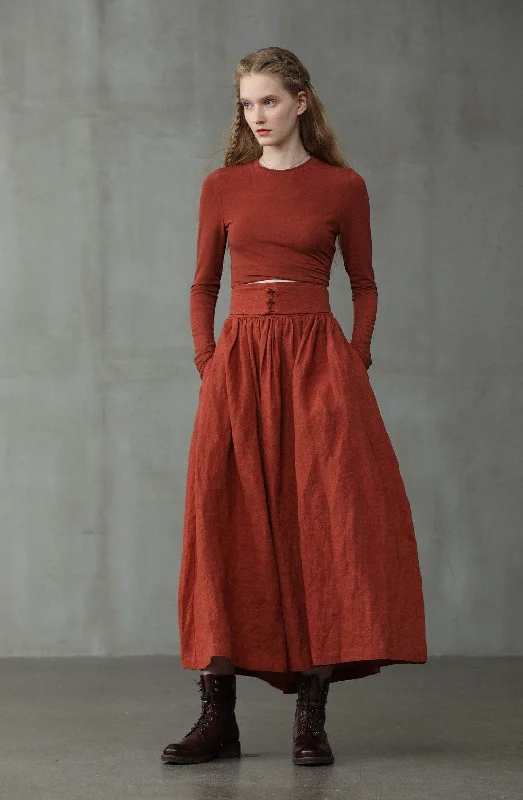 Hannah 38 |  Girdle linen skirt asymmetrical skirt cut