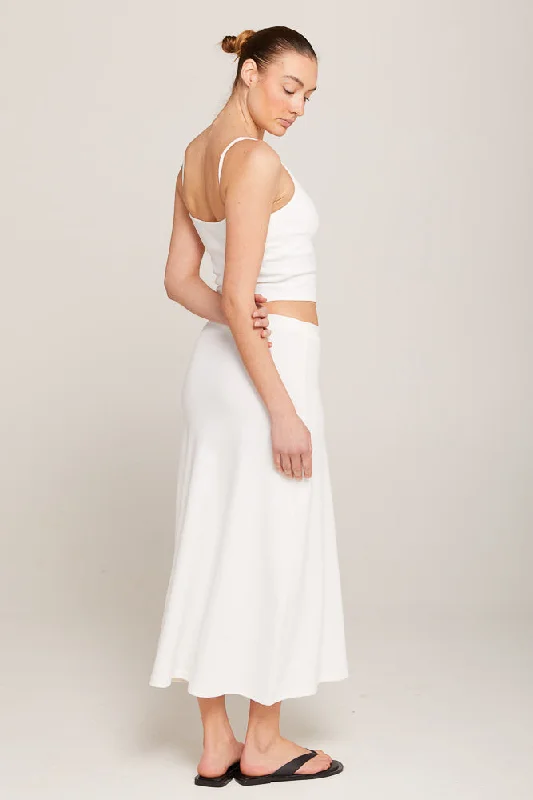 LEYLAH MIDI SKIRT - IVORY RIB lace skirt intricate