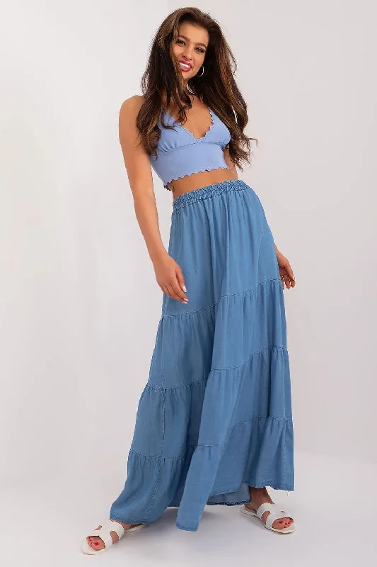 Long skirt Italy Moda chiffon skirt lightweight