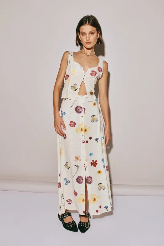 Love Language Midi Skirt Floral lace skirt intricate