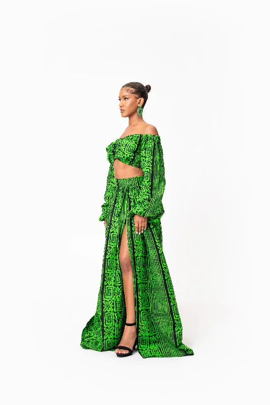 MAALI African Print Maxi Skirt velvet skirt sumptuous