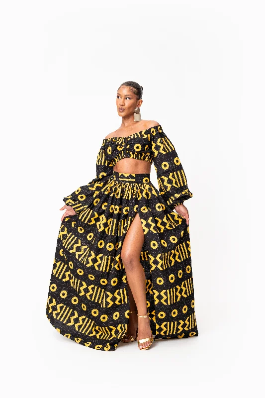 MAKENA African Print Maxi Skirt lace skirt romantic