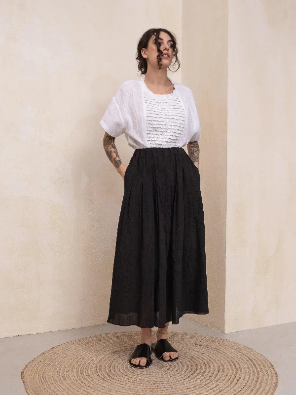 Matteau Pleated Maxi Skirt leather skirt sleek