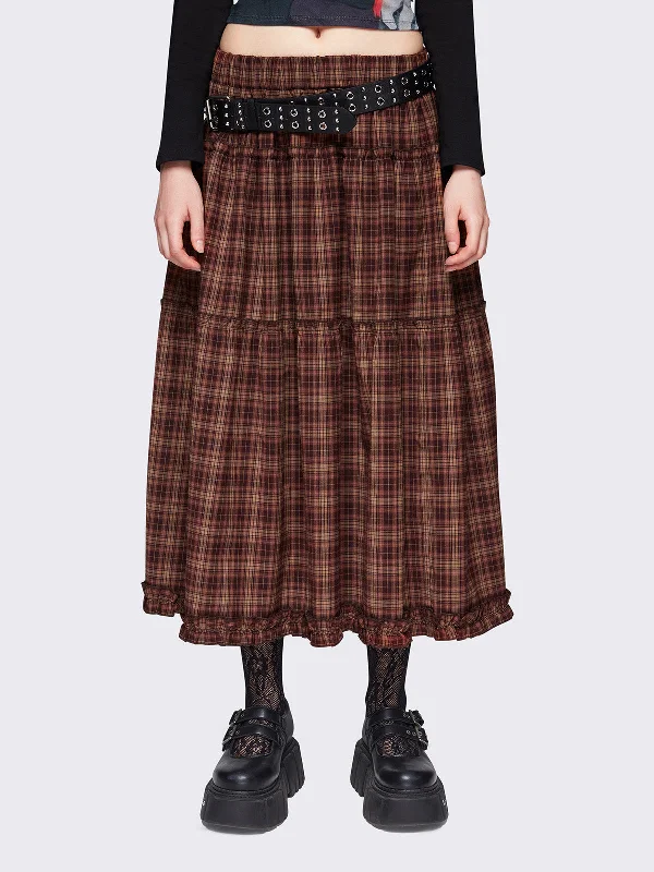 Millie Check Maxi Skirt summer skirt style