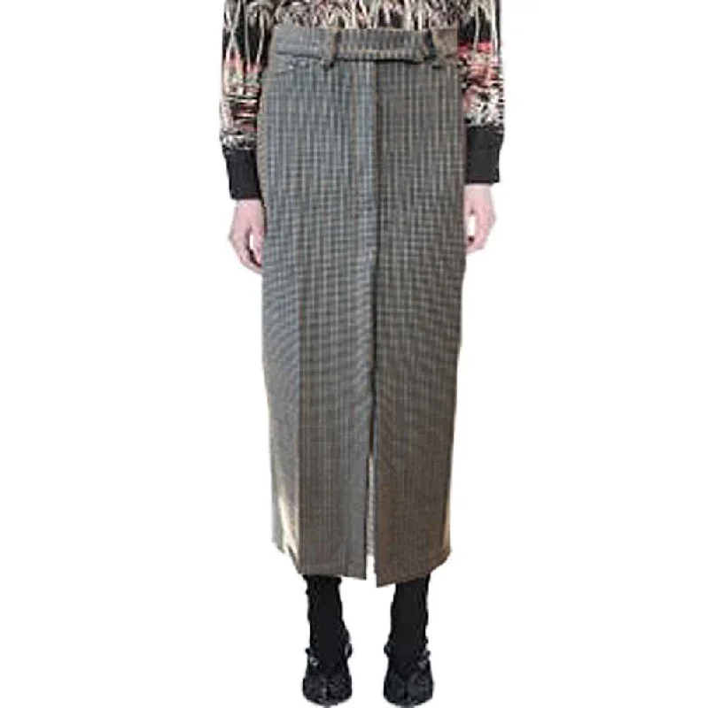 No. 21 Houndstooth Slim Midi Skirt breathable skirt fabric