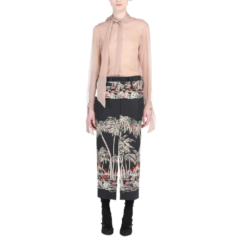 No. 21 Palm Print Slim Midi Skirt tulle skirt dreamy
