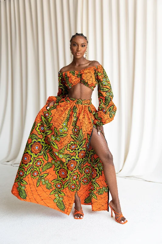 OYIN African Print Maxi Skirt cashmere skirt fine