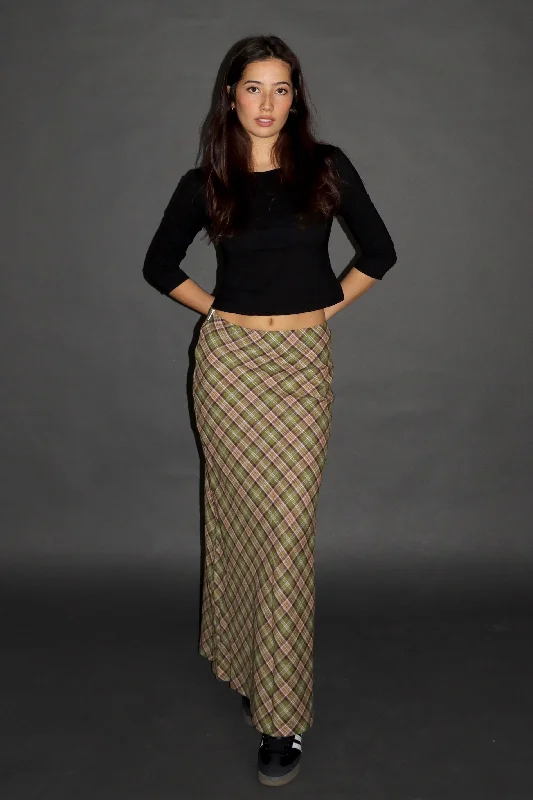 SCG MADE |Kelsey 90s plaid maxi skirt vintage skirt charm