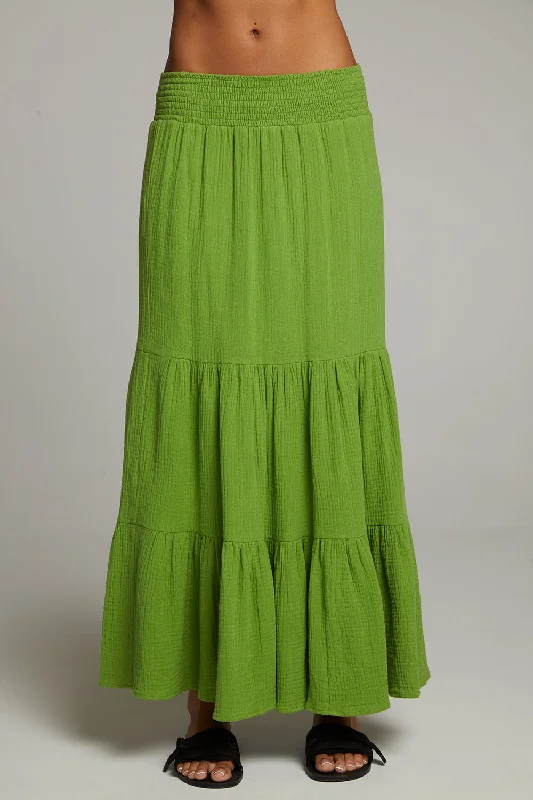 Seal Piquant Green Maxi Skirt wrap skirt elegant