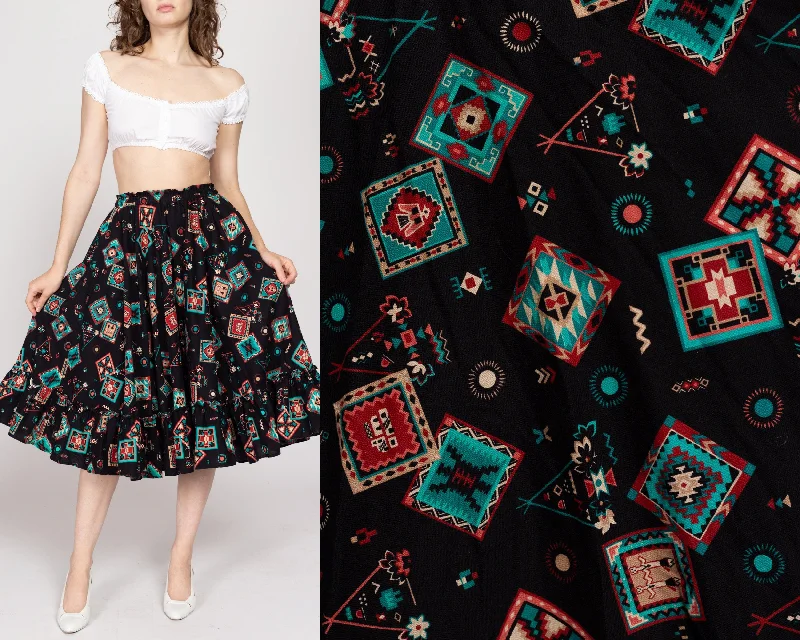 Sm-Med 90s Southwestern Square Dance Skirt cotton skirt soft