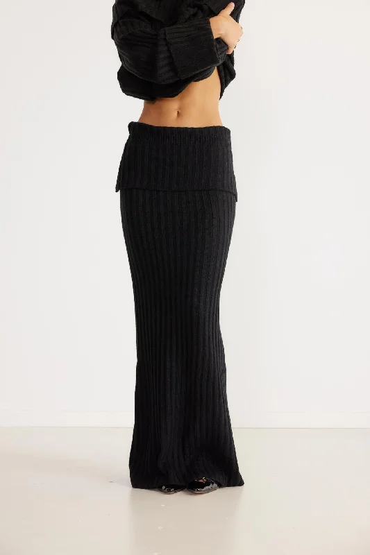 SNDYS Brooks Maxi Skirt Black low waist skirt