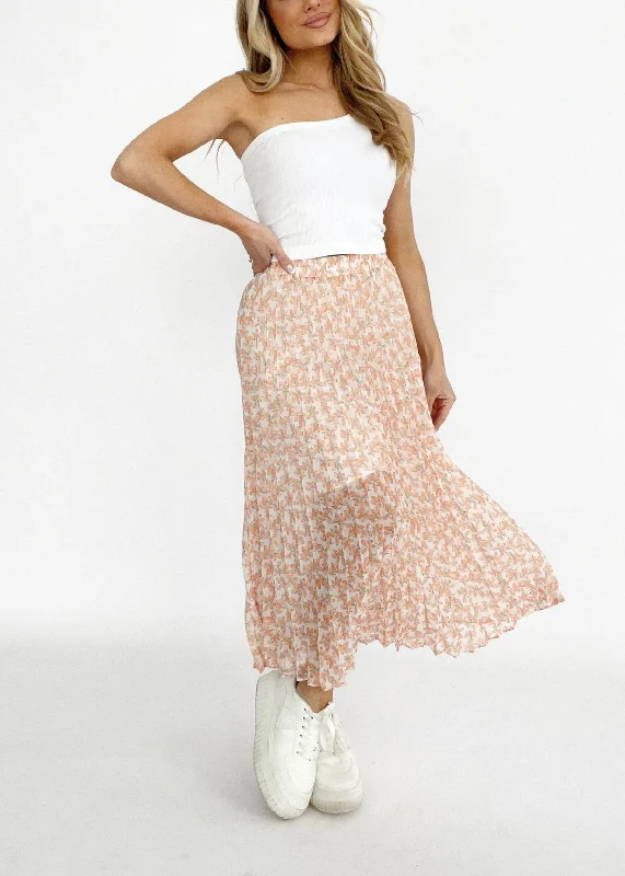Sweet Pea Floral Skirt silk skirt sleek