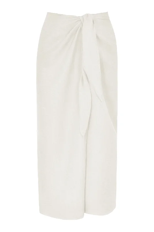 The Wrap Midi Skirt Cover Up in Linen Cupro Blend boho skirt vibe