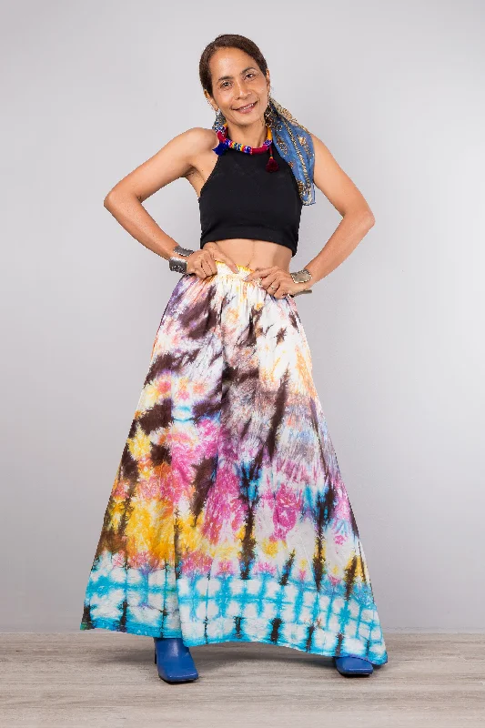 Tie dye maxi skirt lightweight skirt design