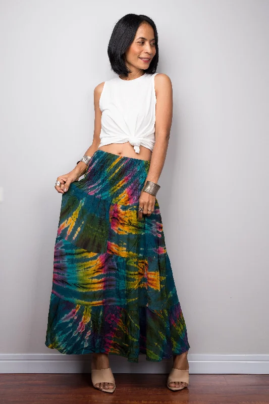 Tie Dye Smock Skirt zip skirt side