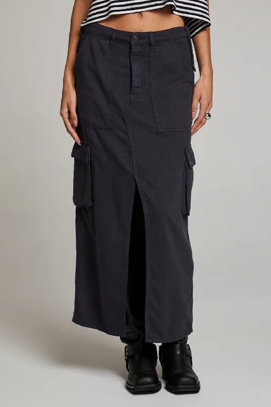 Tri Licorice Maxi Skirt satin skirt smooth