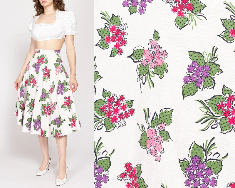 XS 50s 60s Cactus Flower Novelty Print Circle Skirt vintage skirt charm