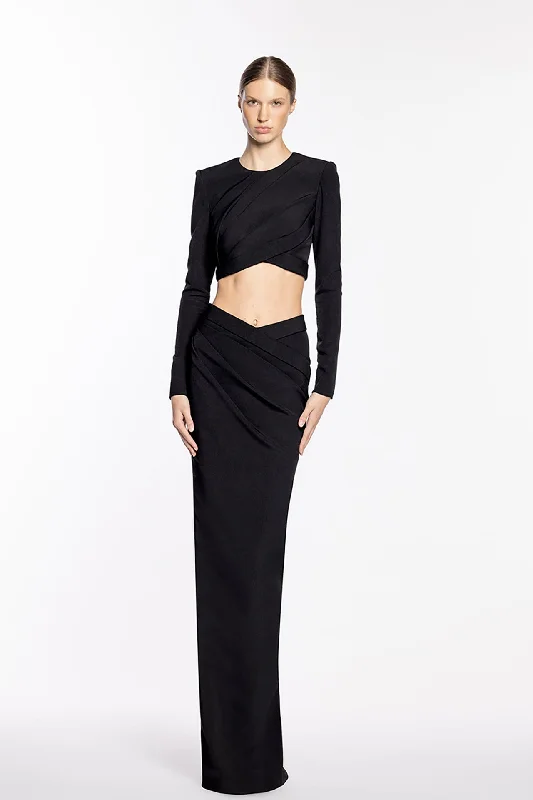 Crop top with crepe skirt seamless skirt comfort