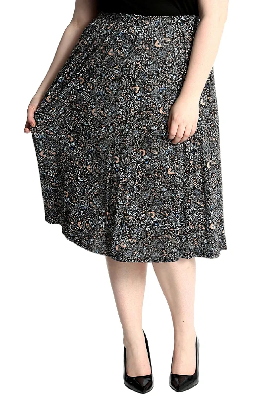 Multicolor Floral Maxi Skirt velvet skirt plush