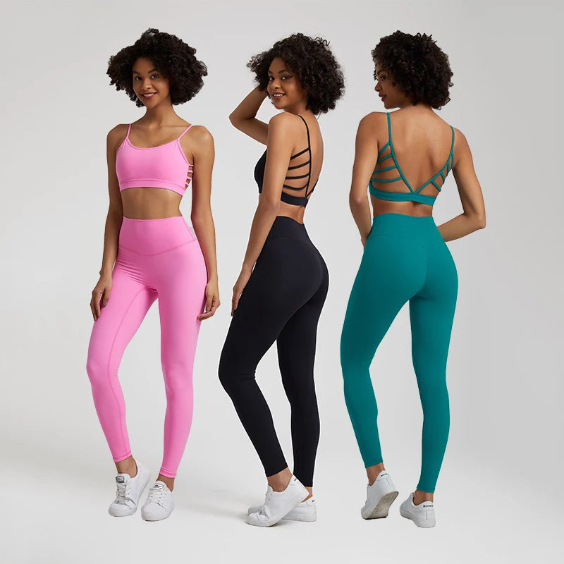 2 Piece Yoga Set Workout Clothes for Women Backless Sports Bra High Waist Gym Leggings Matching Sets Running Fitness Sportswear Chic Smooth Fit Leggings 2 Piece Yoga Set Workout Clothes for Women Backless Sports Bra High Waist Gym Leggings Matching Sets Running Fitness Sportswear Chic Smooth Fit Leggings