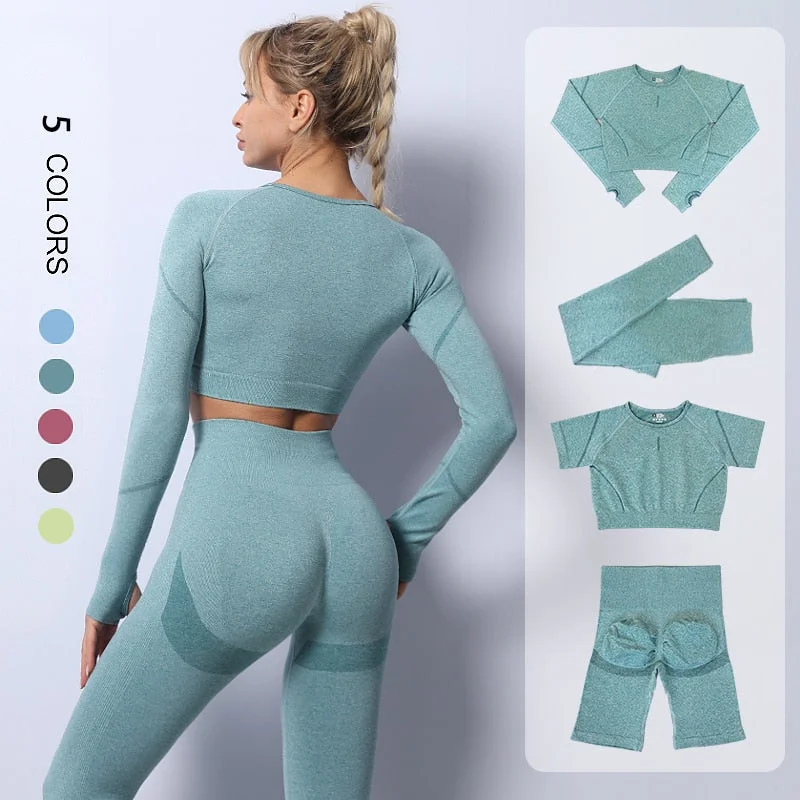 2PCS Seamless Yoga Set Women Tracksuit High Waist Leggings Workout Sportswear Gym Clothing Fitness Crop Top Sports Suits Gym Set Elegant Black Leggings 2PCS Seamless Yoga Set Women Tracksuit High Waist Leggings Workout Sportswear Gym Clothing Fitness Crop Top Sports Suits Gym Set Elegant Black Leggings