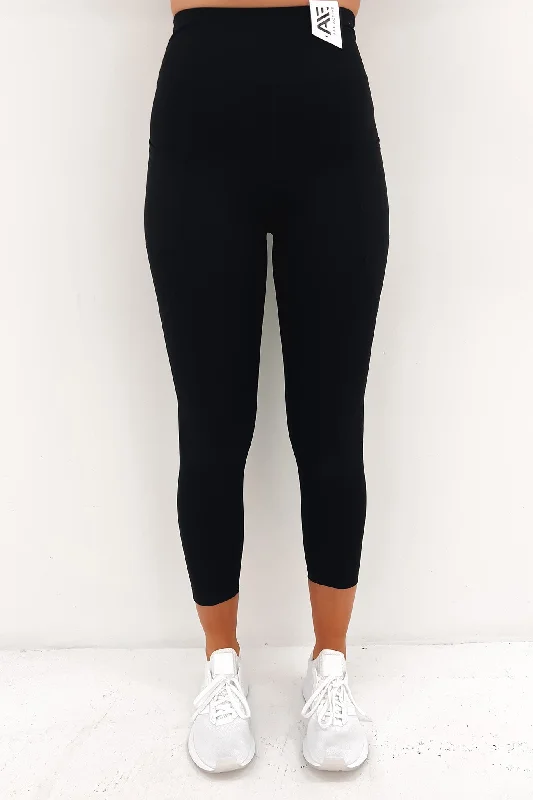 Active 7/8 Legging Black Comfortable Printed Workout Leggings