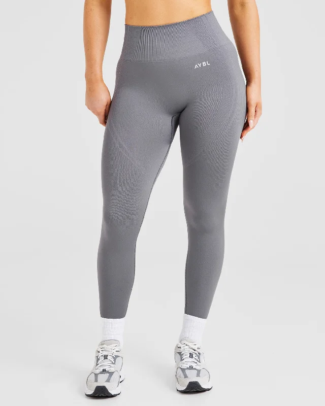 Balance V3 Seamless Leggings - Charcoal Grey Cozy Textured Workout Leggings