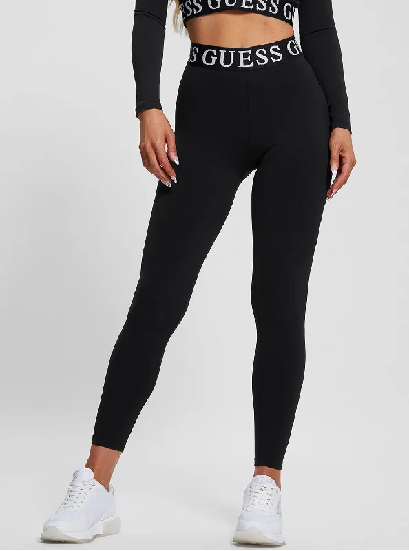 Black Kiran Leggings Fashionable High-Rise Leggings