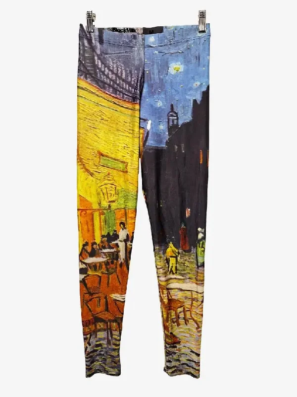 Blackmilk Cafe Terrace At Night Artsy Leggings Size M Casual Black Leggings
