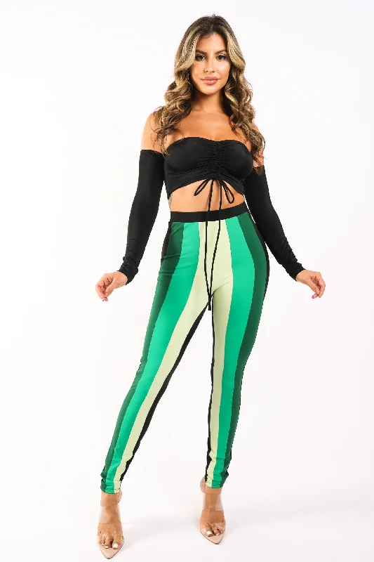 Casual Leggings And Matching Off Shoulder Top Outfit Set HUNTER Trendy Seamless Fit Leggings Casual Leggings And Matching Off Shoulder Top Outfit Set HUNTER Trendy Seamless Fit Leggings
