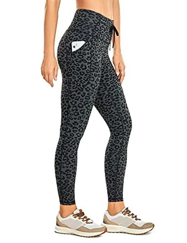 CRZ YOGA Women's Naked Feeling Workout Leggings 25 Inches - High Waisted 7/8 Drawstring Yoga Tight Pants with Pockets Leopard Printed Cozy Ribbed Leggings CRZ YOGA Women's Naked Feeling Workout Leggings 25 Inches - High Waisted 7/8 Drawstring Yoga Tight Pants with Pockets Leopard Printed Cozy Ribbed Leggings