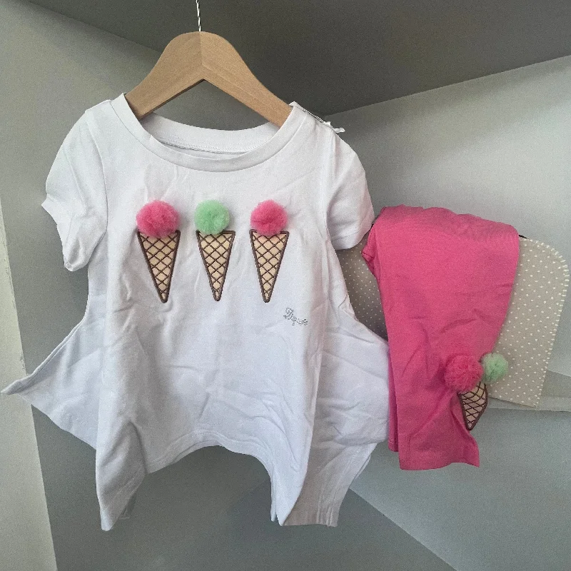 DAGA - Ice Cream Leggings Set - Pink Comfortable Slip-On Leggings