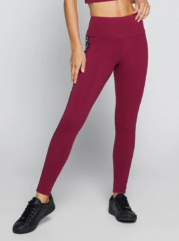 Eco Purple Aline Active Logo Leggings Trendy Spandex Leggings