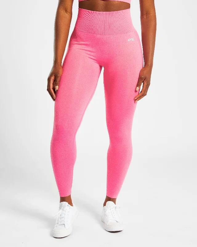 Empower Seamless Leggings - Pink Marl Elegant Black Leggings