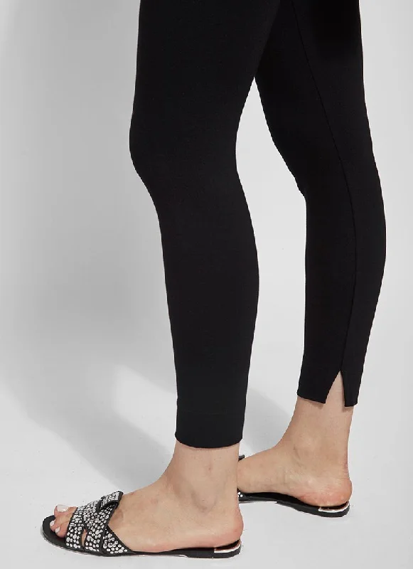Fennel Ankle Slit Legging (26.5" Inseam) Trendy Black Mesh Leggings