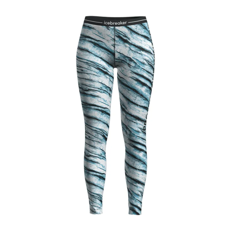Icebreaker 200 Oasis Womens Leggings POW AOP Comfortable Zip-Up Leggings