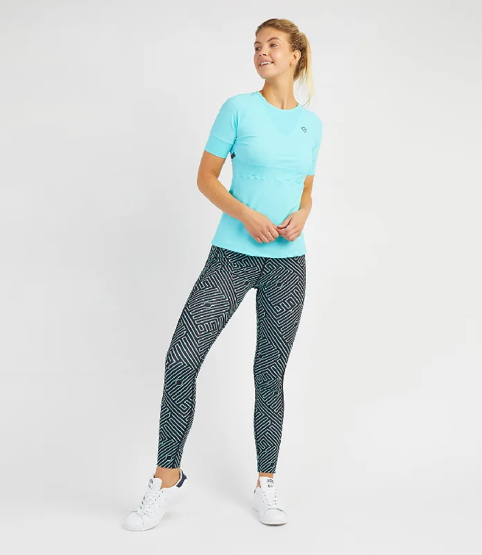 Laura Leggings - Black/Ionian Print Fashionable Stretchy Fit Leggings