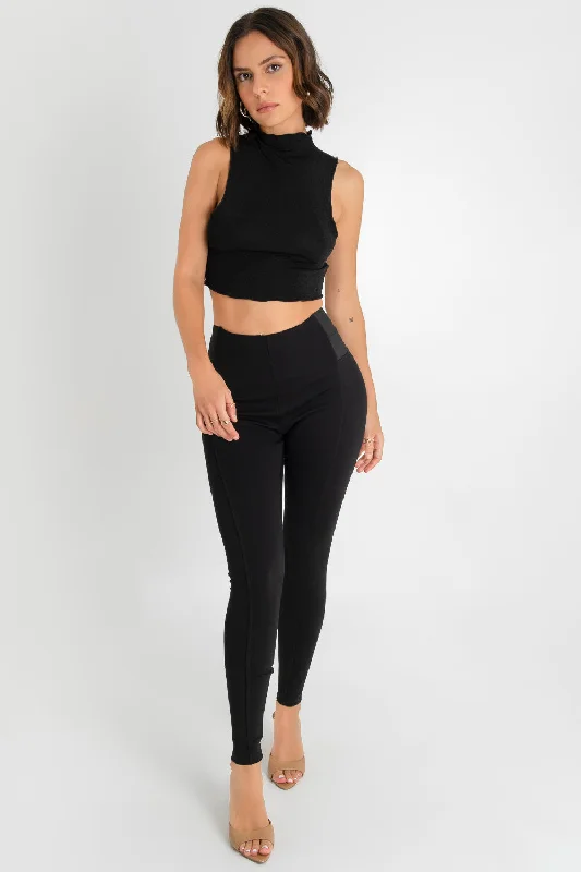 Legging ajustado elástico en pretina Fashionable High-Rise Leggings