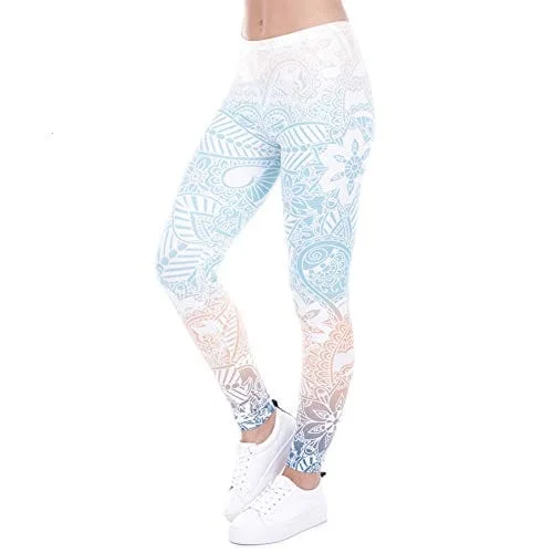 Middle Waisted Seamless Workout Leggings - Women’s Mandala Printed Yoga Leggings, Tummy Control Running Pants (Color Mandala, One Size) Cozy Bootcut Leggings Middle Waisted Seamless Workout Leggings - Women’s Mandala Printed Yoga Leggings, Tummy Control Running Pants (Color Mandala, One Size) Cozy Bootcut Leggings