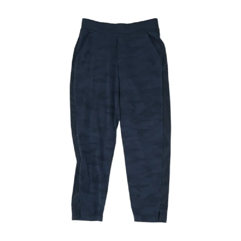 Navy Camo Leggings Comfortable Ribbed Sports Leggings