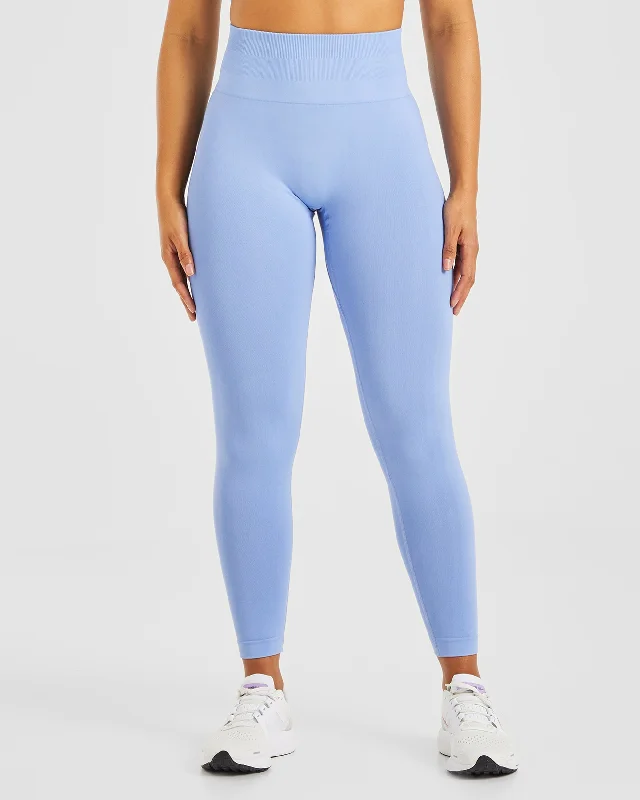 Power Seamless Leggings - Blue Fashionable Minimal Active Leggings